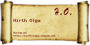 Hirth Olga névjegykártya